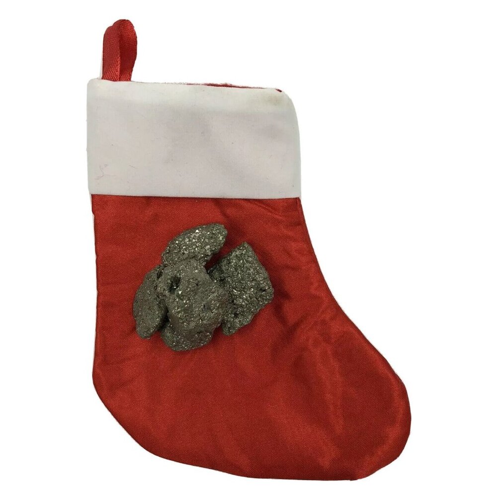Rock Lovers Nice List Gag Gift Pyrite Christmas Mini Stocking Holiday Fools Gold